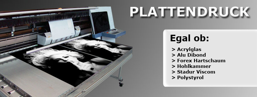 Plattendirektdruck für den Ausseneinsatz geeignet auch für Bandenwerbung Plattendruckmaschinen von SwissQPrint und Zünd
