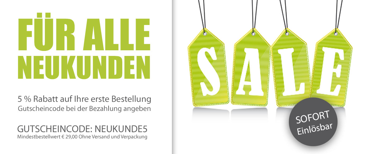 SALE: 5% Rabatt für alle Neukunden